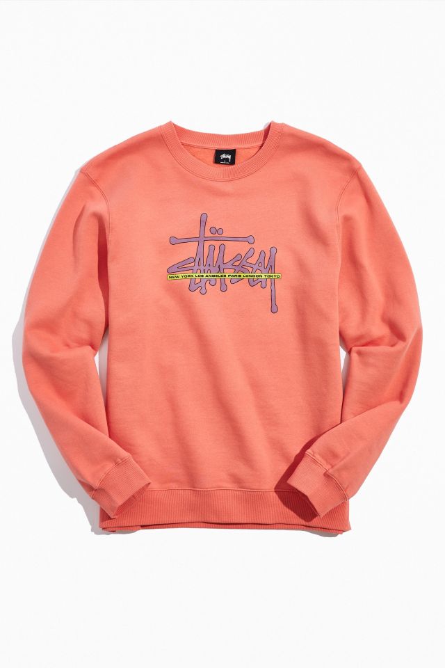 stussy stock applique crew sweatshirt