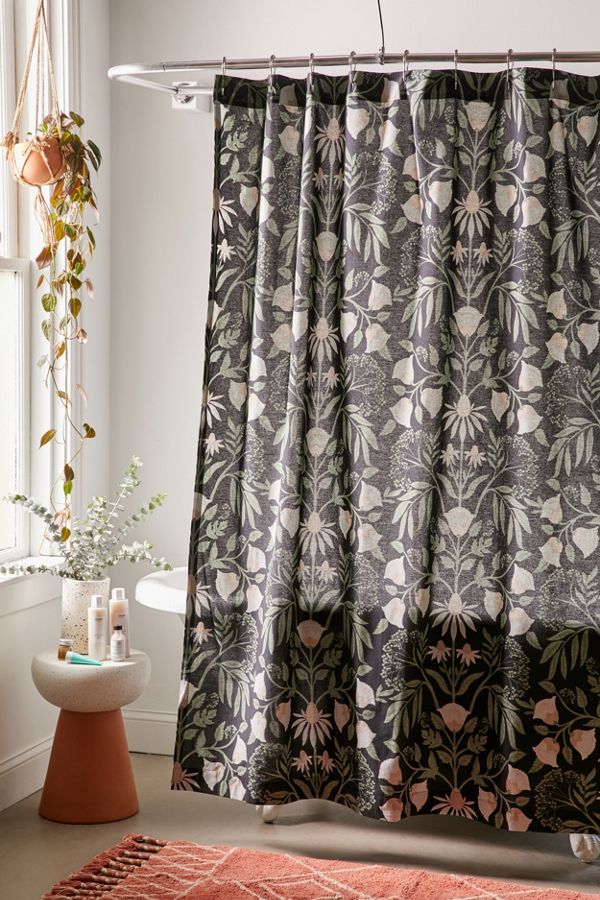 Slide View: 1: Camille Floral Shower Curtain