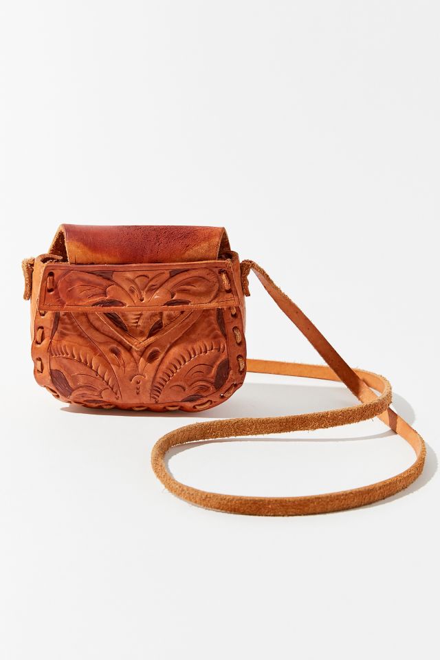 Vintage Tan Leather Crossbody Bag Urban Outfitters