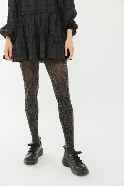UO Snake Print Opaque Tight | Urban Outfitters