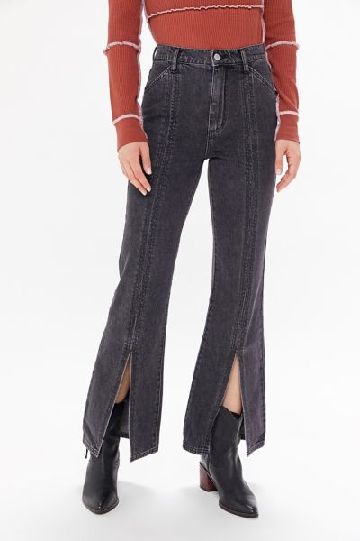 washed black flare jeans