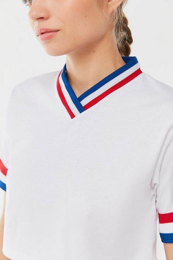 Vintage Cropped VNeck Baseball Tee Urban Outfitters