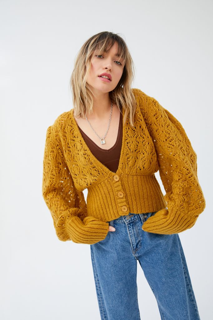 For Love And Lemons Francois Pointelle Cardigan Urban Outfitters Canada 