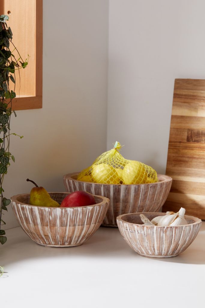 Wood Nesting Bowl Set Urban Outfitters