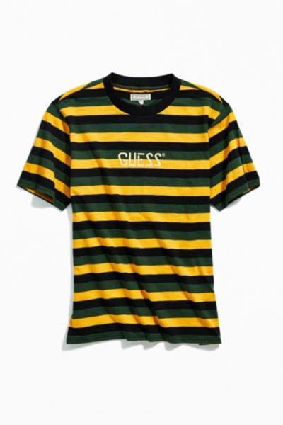 black and yellow guess shirt