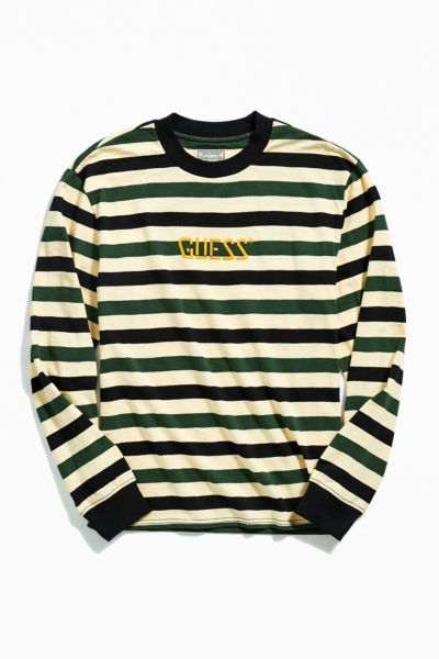 guess striped long sleeve mens