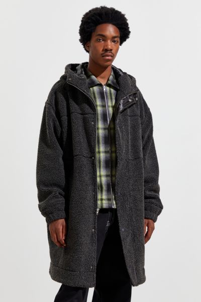 long sherpa coat with hood