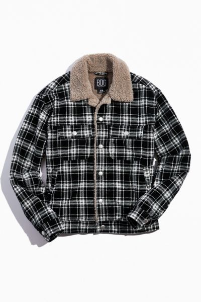 BDG Plaid Sherpa Corduroy Bomber Jacket | Urban Outfitters