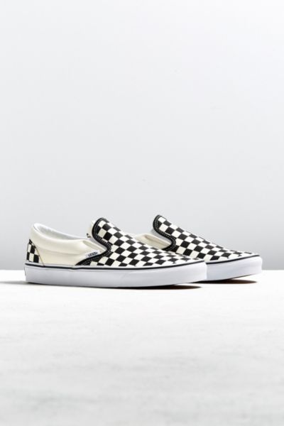 black and white slide on vans