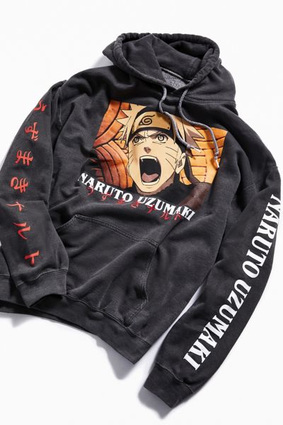 Naruto Puff Ink Pigment Dye Hoodie Sweatshirt | Urban Outfitters