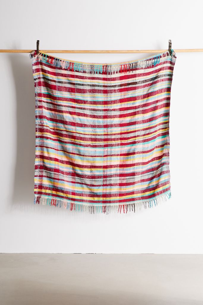 Urban Renewal One-Of-A-Kind Moroccan Woven Plaid Throw Blanket | Urban ...