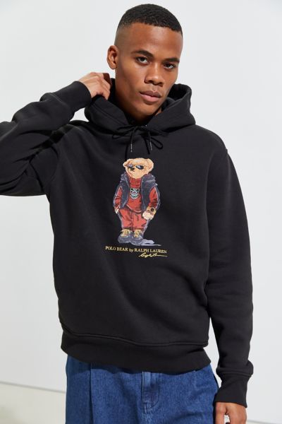 polo hoodie with bear