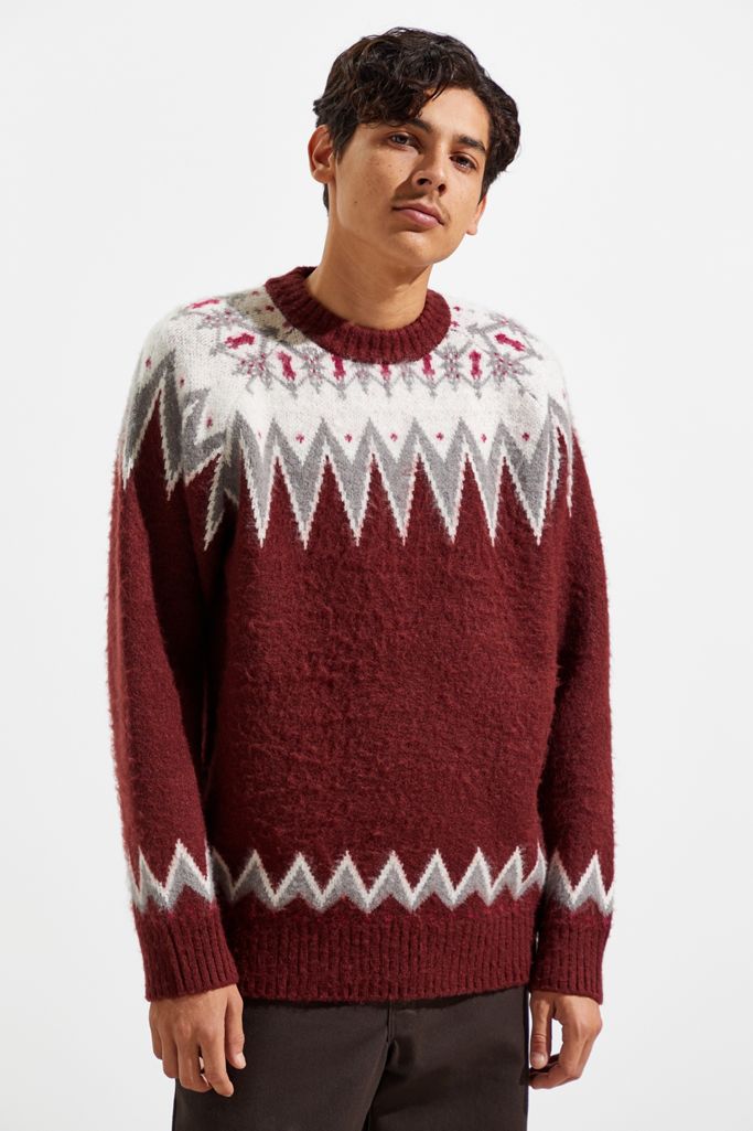 UO Brushed Fair Isle Crew Neck Sweater | Urban Outfitters Canada