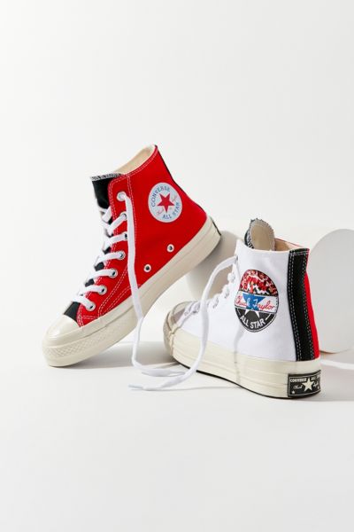converse blanche logo rouge