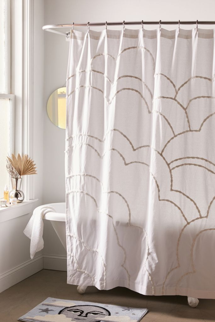Aella Tufted Cloud Shower Curtain Urban Outfitters
