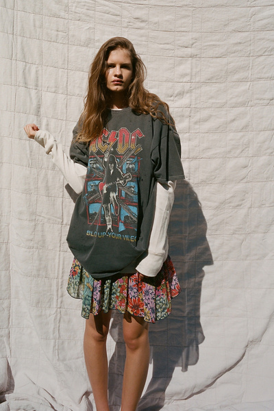 distressed graphic tee dress