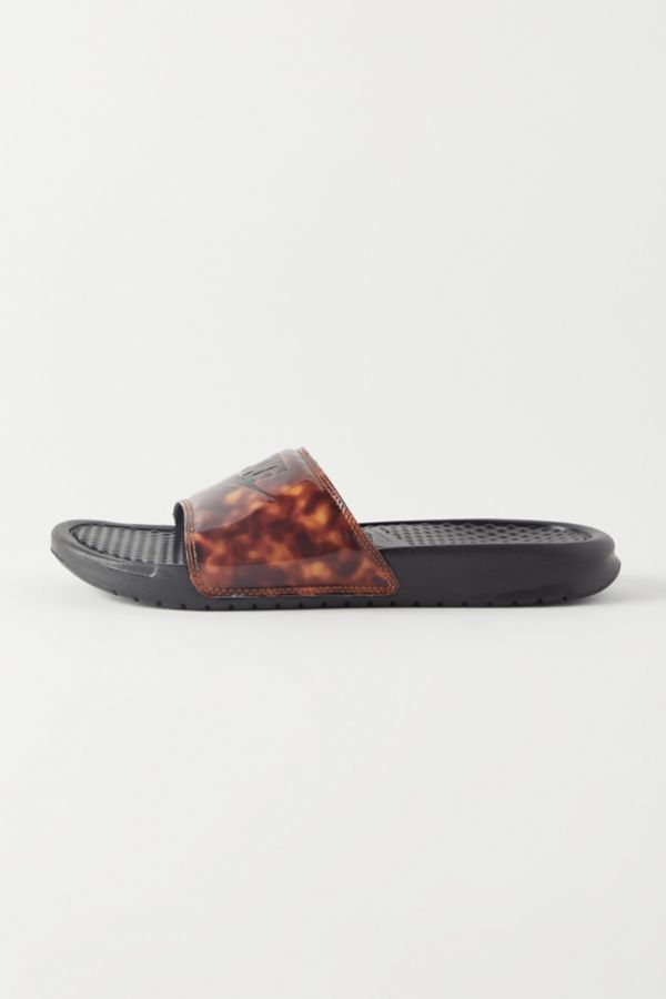 nike benassi slides tortoise