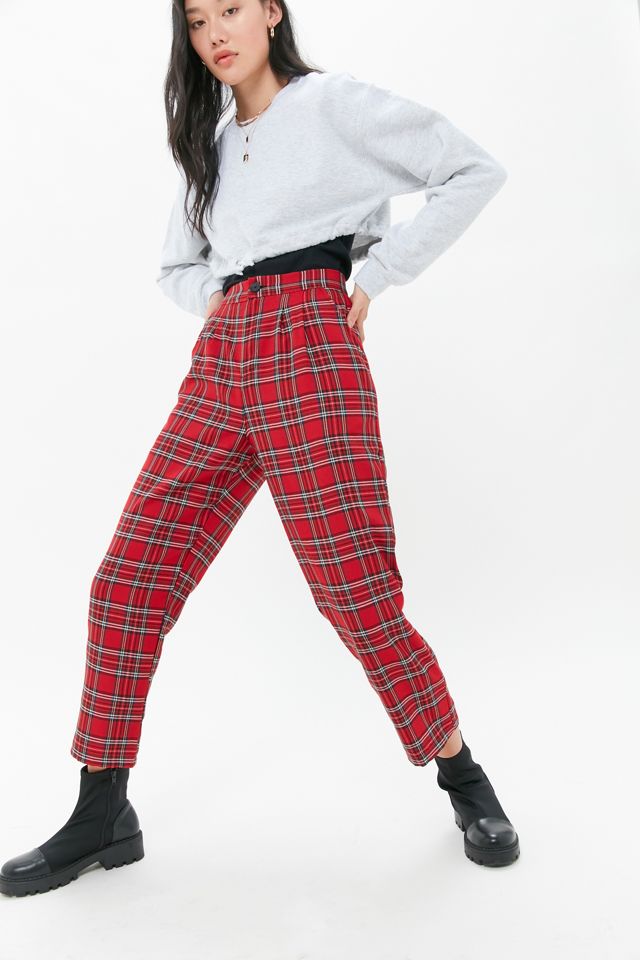 Urban Renewal Remnants Plaid Straight Leg Trouser Pant | Urban Outfitters