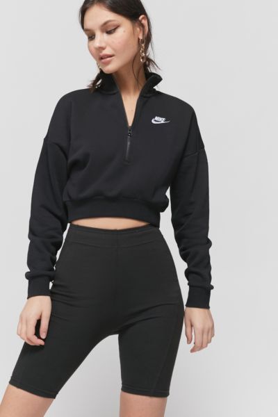 half zip cropped pullover