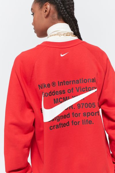 nike double swoosh hoodie red