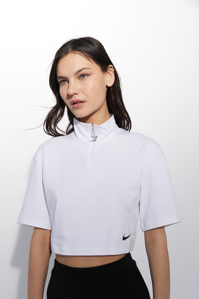 Nike Quarter-Zip Cropped Tee | Urban Outfitters
