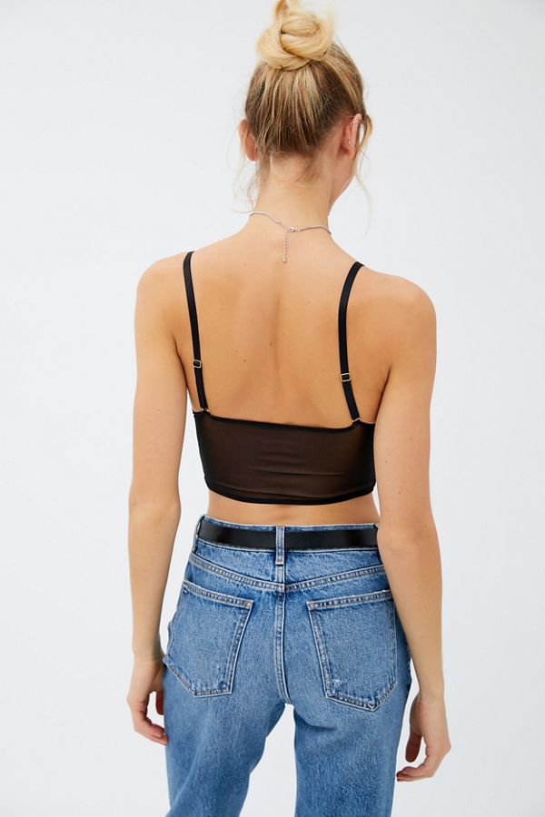 lace trim hook & eye cami top