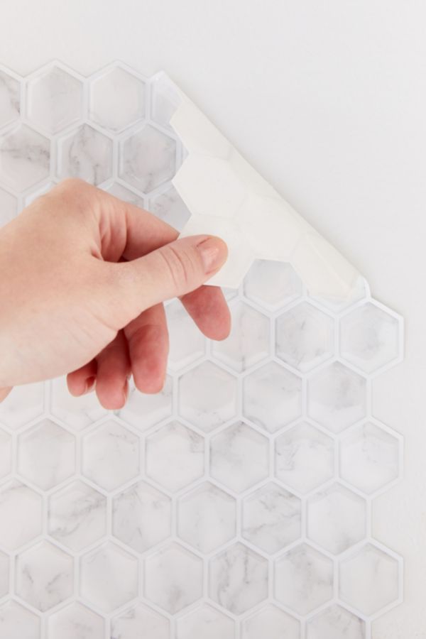 Hexagon Tile Adhesive Backsplash Decal Set