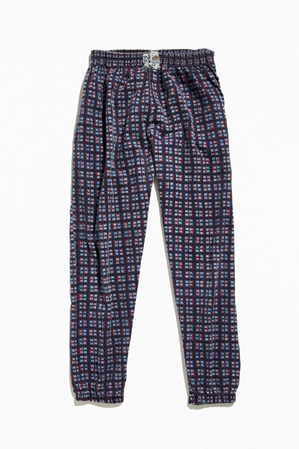 Vintage Navy Check Cotton Beach Pant Urban Outfitters