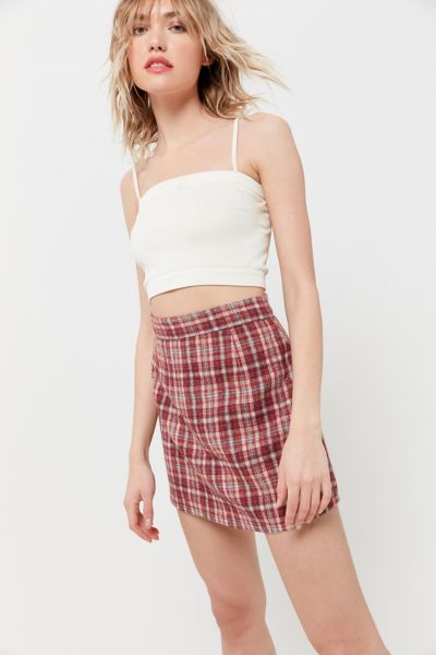 orange plaid skirt urban outfitters