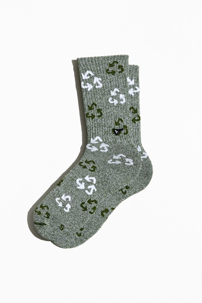 Arvin Goods Recycle Allover Print Crew Sock | Urban Outfitters