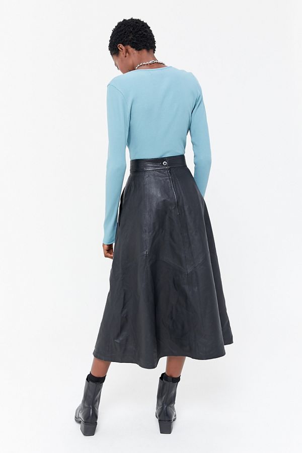 Vintage As Is Leather Midi Skirt | Urban Outfitters