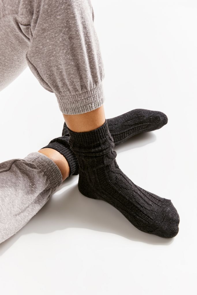 Marled Cable Knit Crew Sock Urban Outfitters