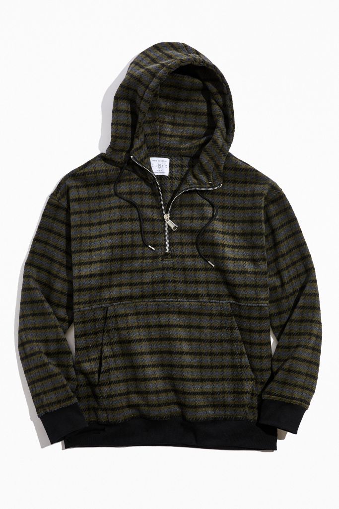 UO Houndstooth Half-Zip Hoodie Sweatshirt | Urban Outfitters