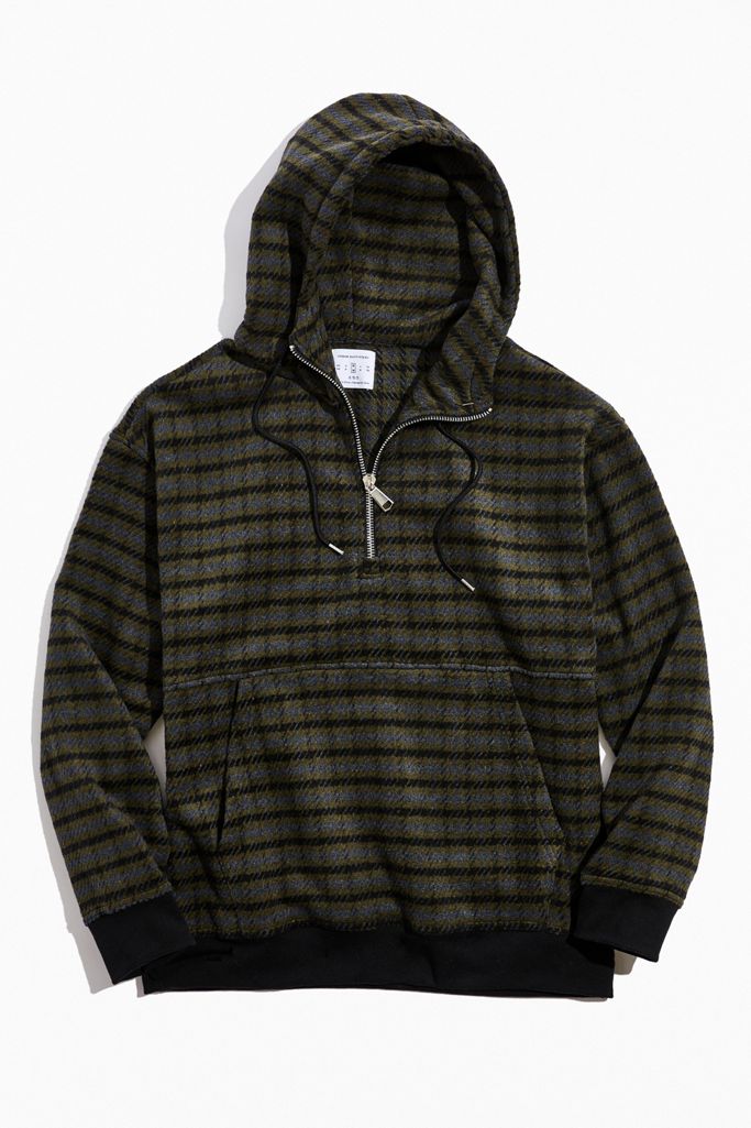 UO Houndstooth HalfZip Hoodie Sweatshirt Urban Outfitters