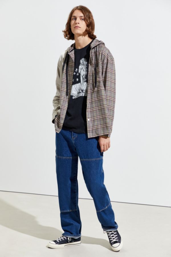 UO Menswear Plaid Hooded Overshirt | Urban Outfitters