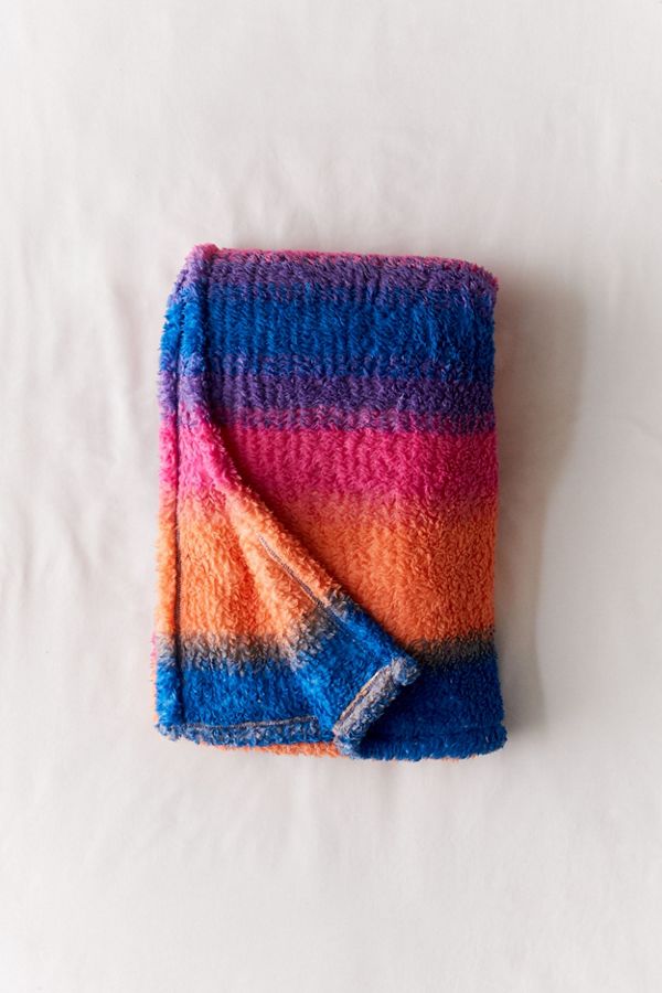 Darcy Striped Amped Fleece Throw Blanket Urban Outfitters