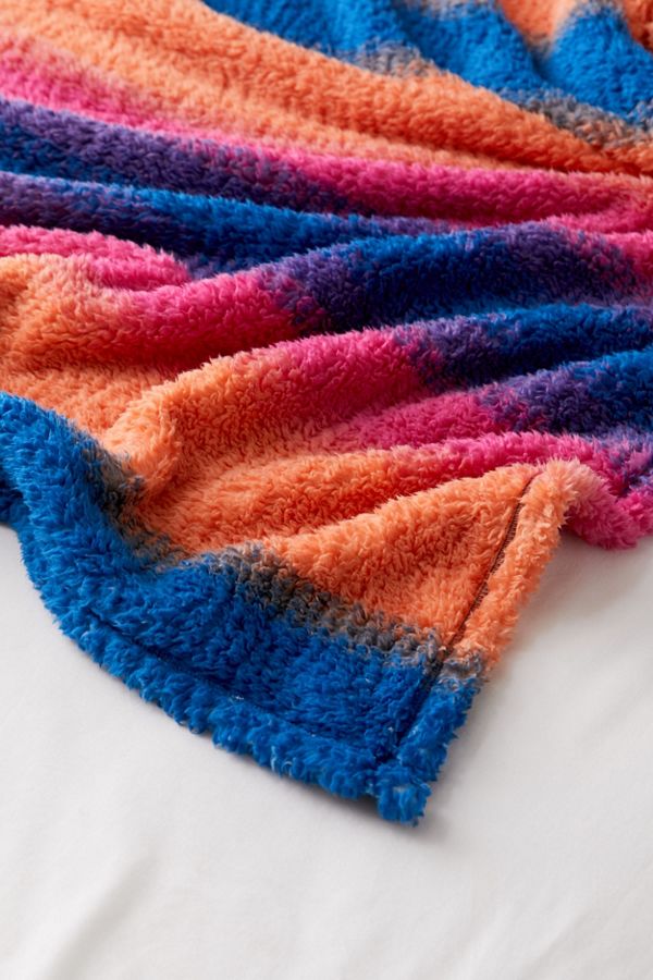 Darcy Striped Amped Fleece Throw Blanket Urban Outfitters