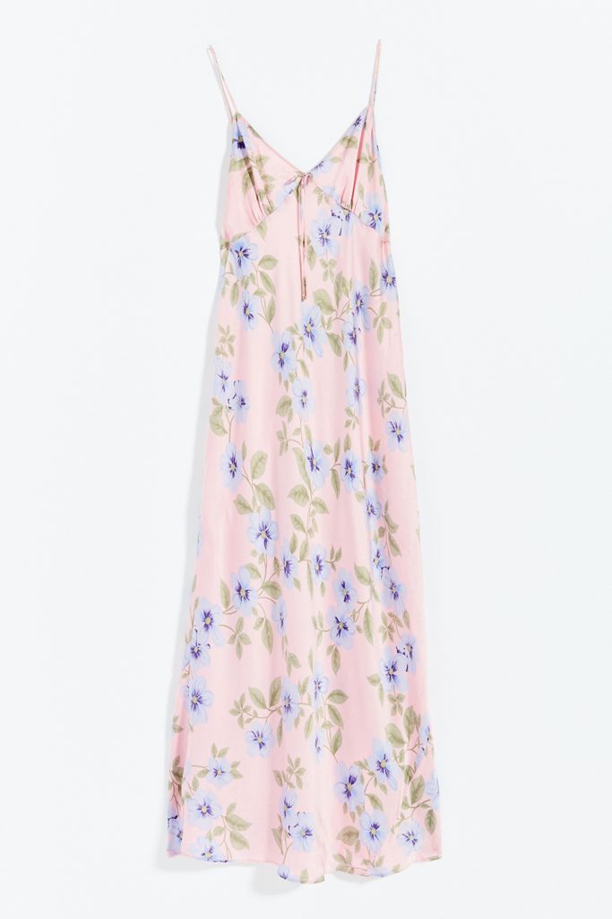 Vintage Floral Silk Slip Dress Urban Outfitters