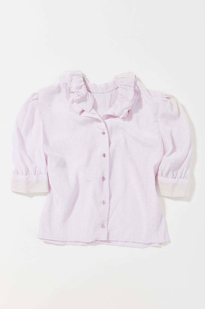 Vintage Ruffle Neck Blouse Urban Outfitters