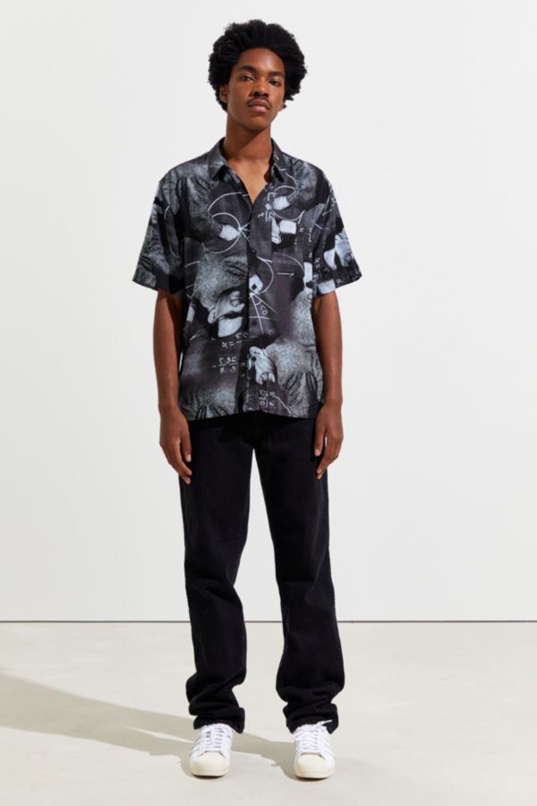 UO Math Man Duo Rayon Short Sleeve Button-Down Shirt | Urban Outfitters