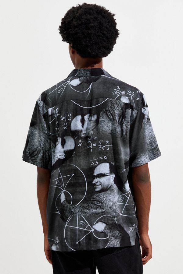 UO Math Man Duo Rayon Short Sleeve Button-Down Shirt | Urban Outfitters