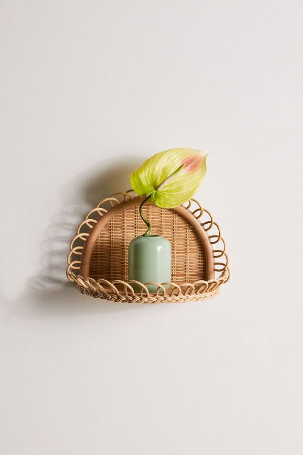 Slide View: 1: Priscilla Rattan Wall Shelf