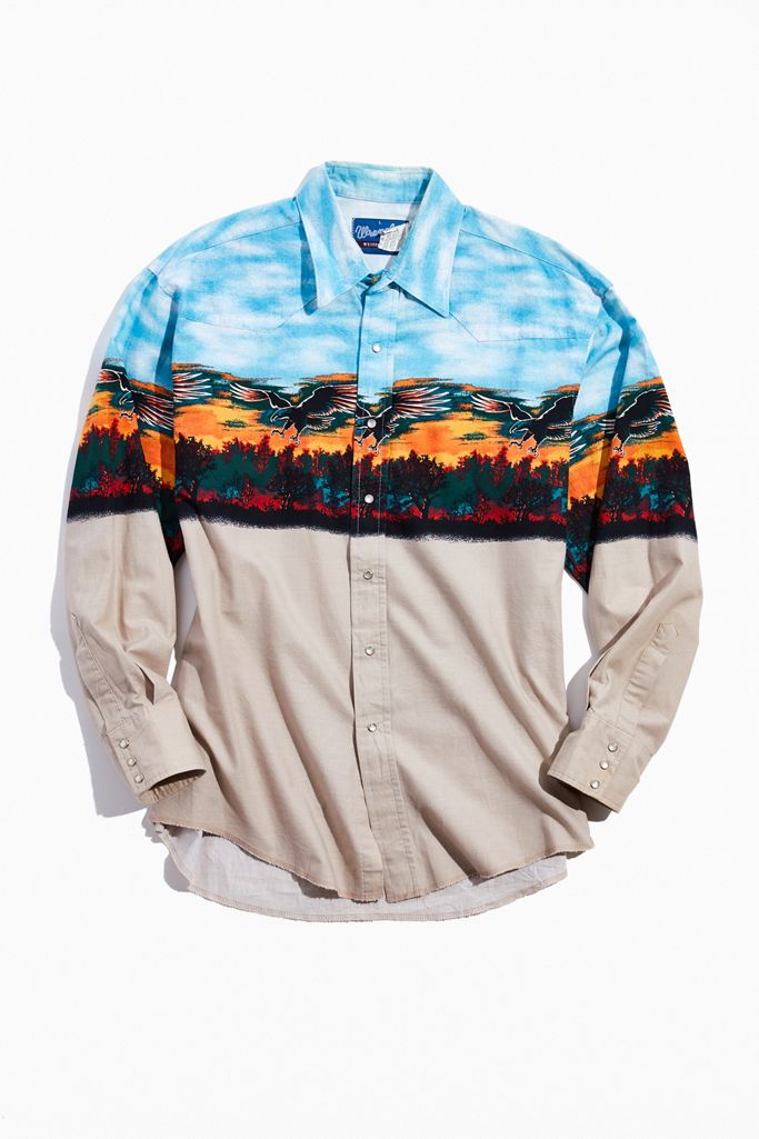 Vintage Golden Forest Western ButtonDown Shirt Urban Outfitters Canada