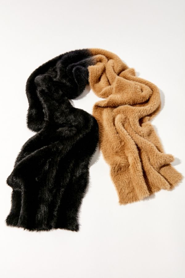 Fuzzy Furry Printed Scarf | Urban Outfitters