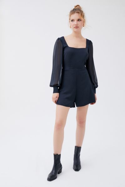 square neck romper