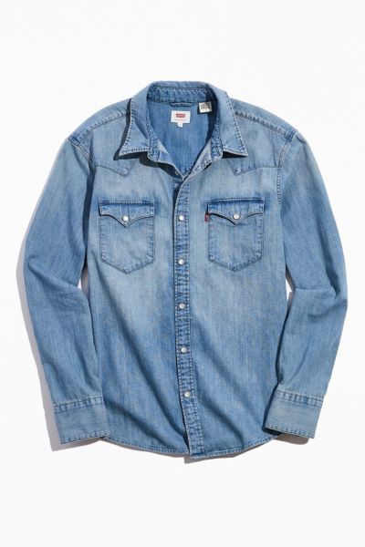 levi denim button down shirt