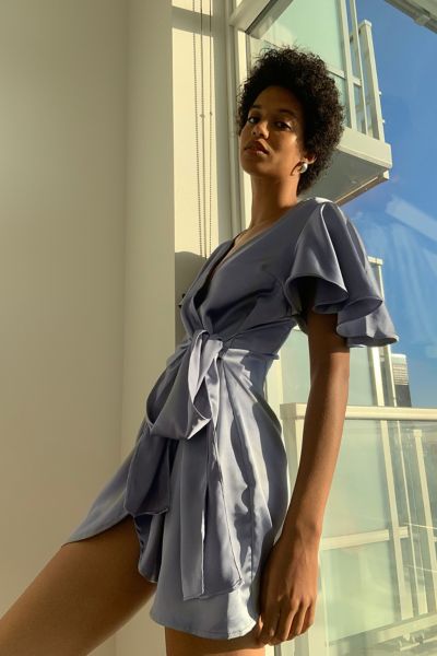 urban outfitters white wrap dress