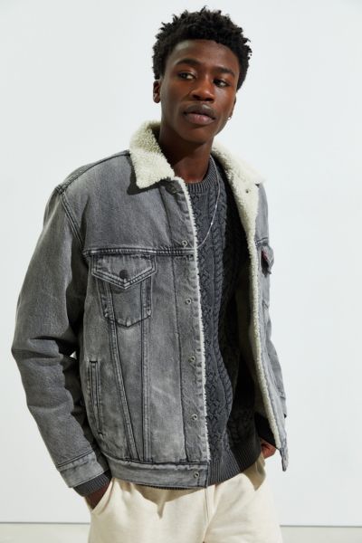 levis sherpa jacket grey