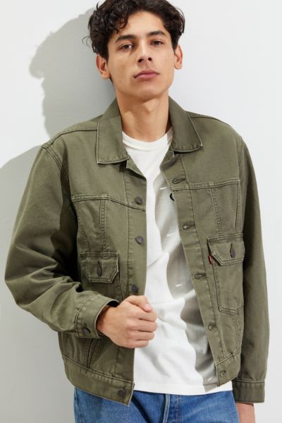 levi's olive trucker jacket