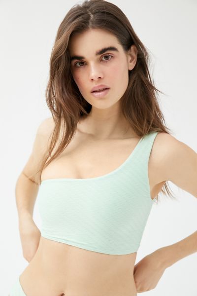 ribbed one shoulder bikini top